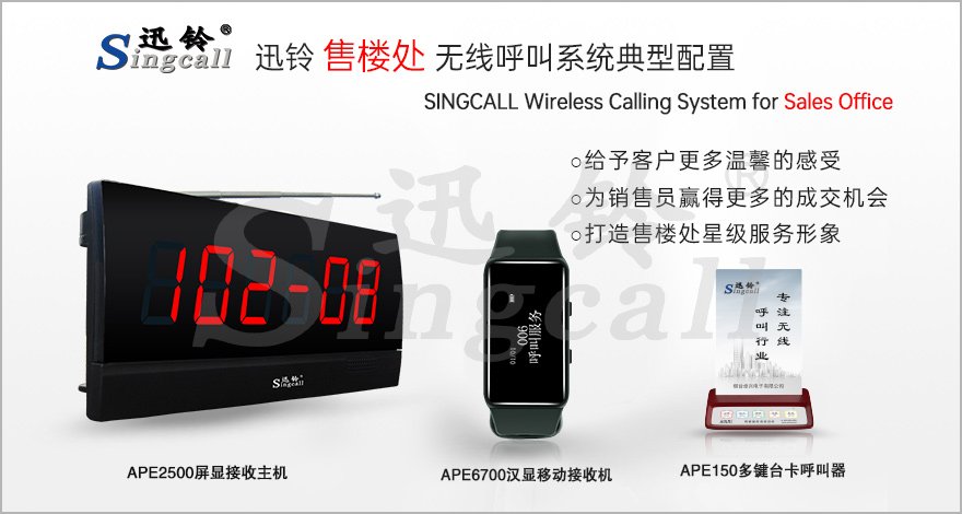 迅鈴售樓處無(wú)線(xiàn)呼叫解決方案